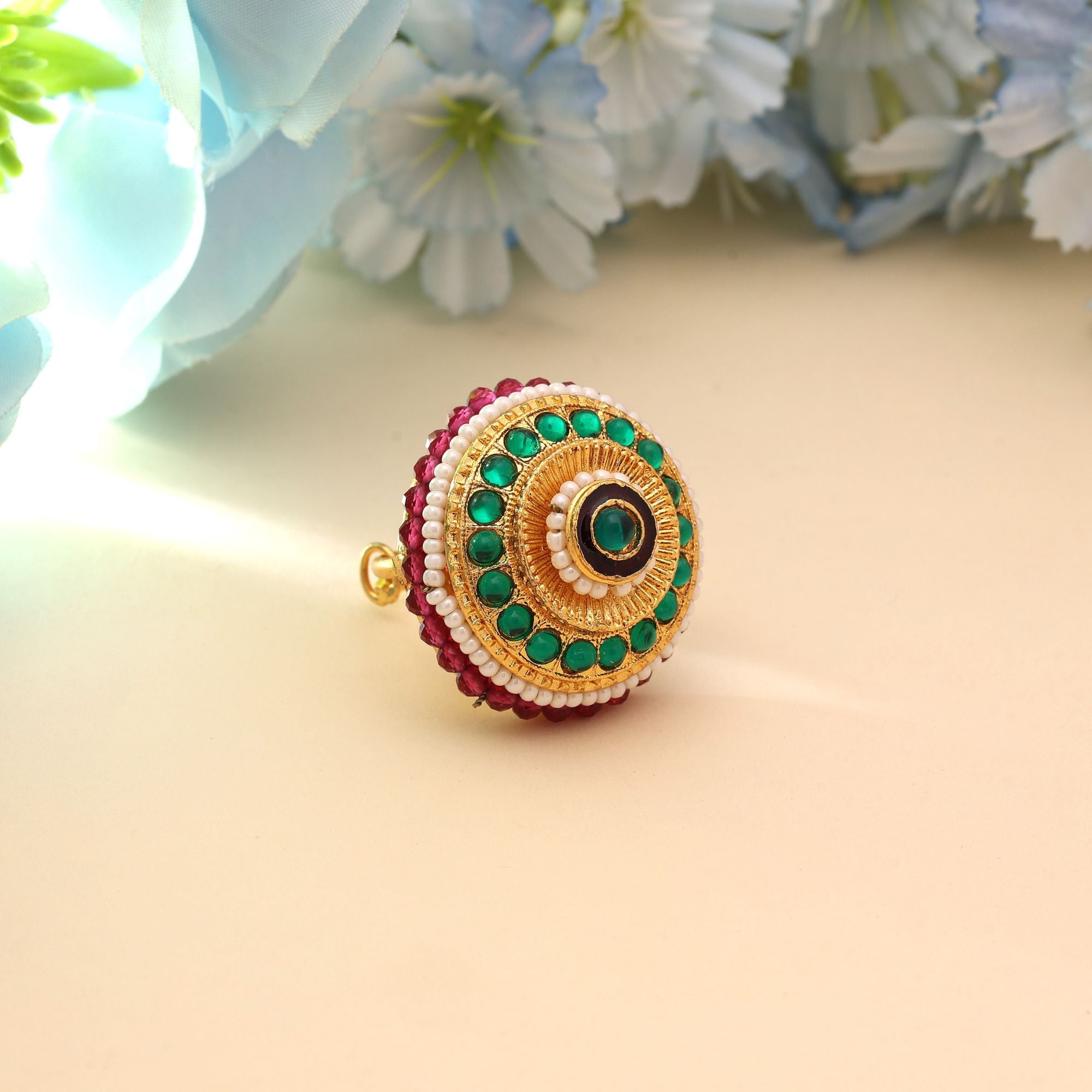 Green Color Big Size Fashion Ring