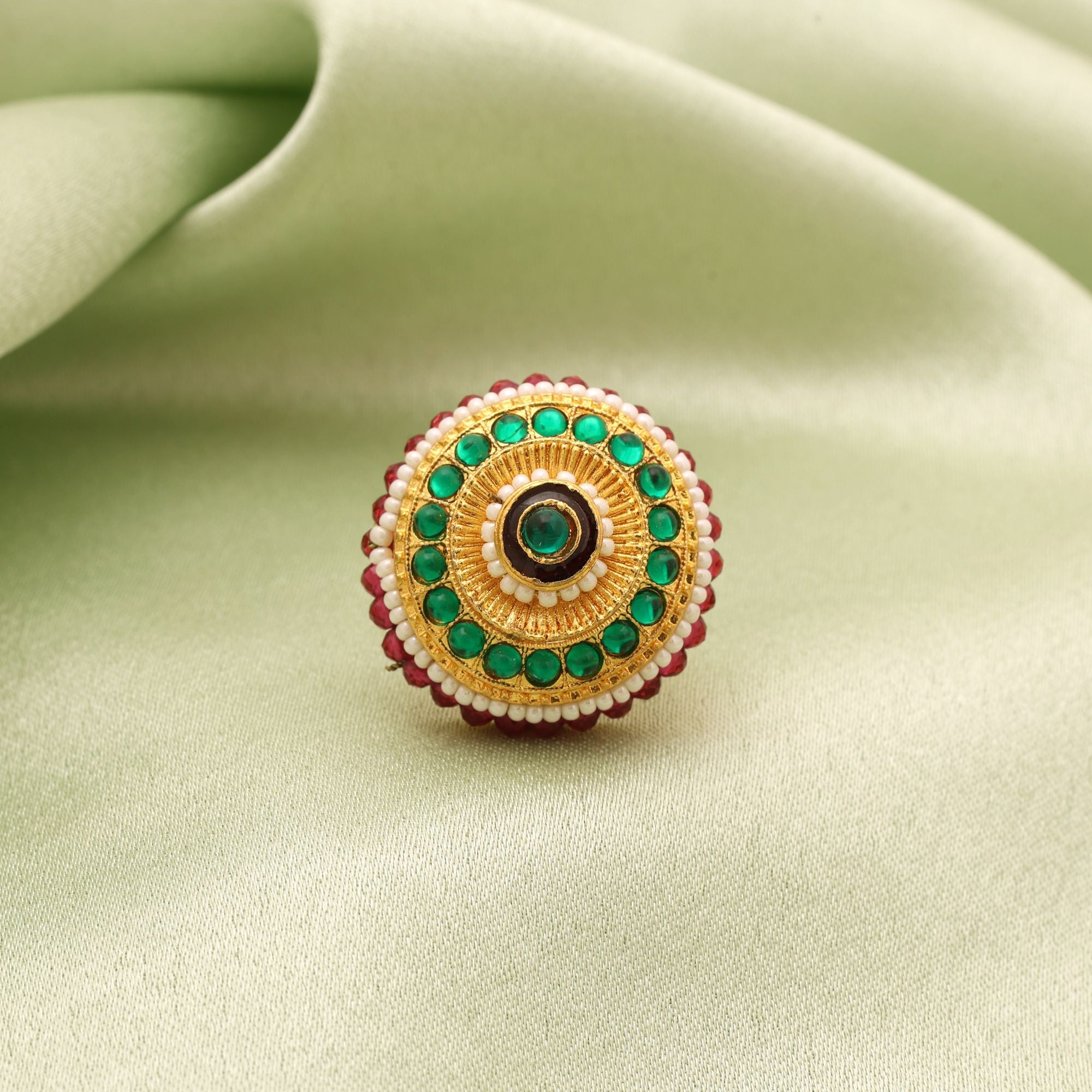 Green Color Big Size Fashion Ring