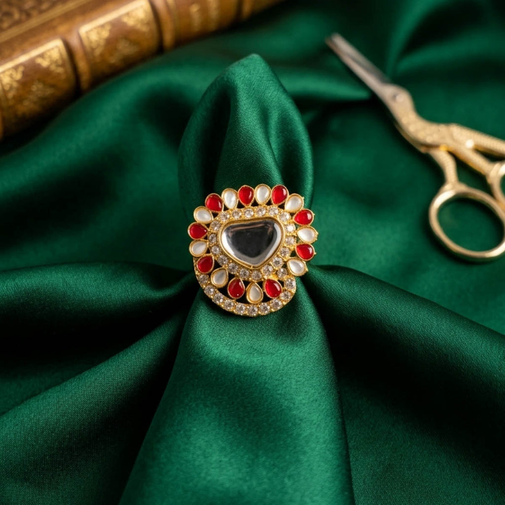 Red Color Stone Fashion Ring