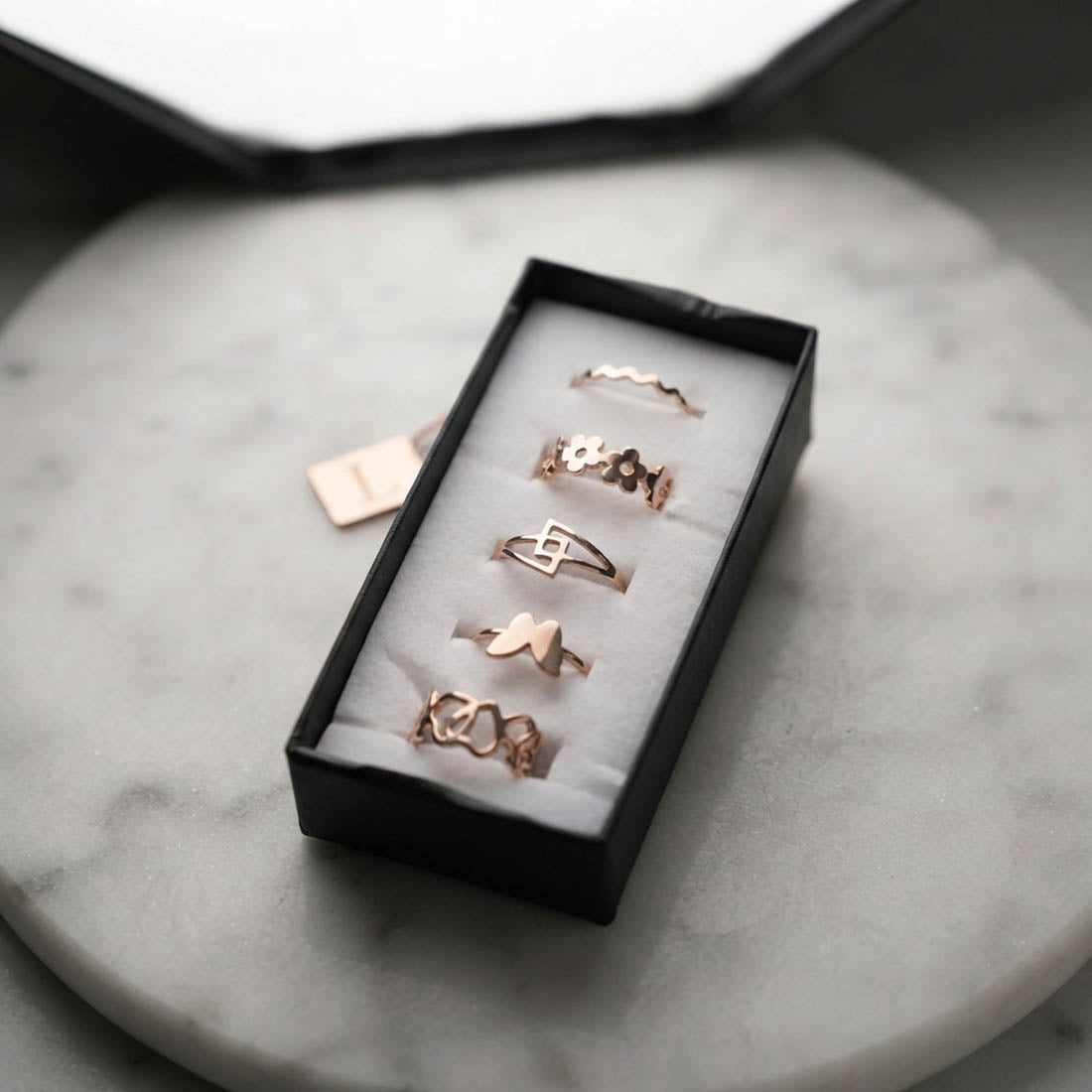 Gold Color Assorted Design Fashion Rings Combo Of 5 Pieces with Beautiful Contemporary Ring Designs