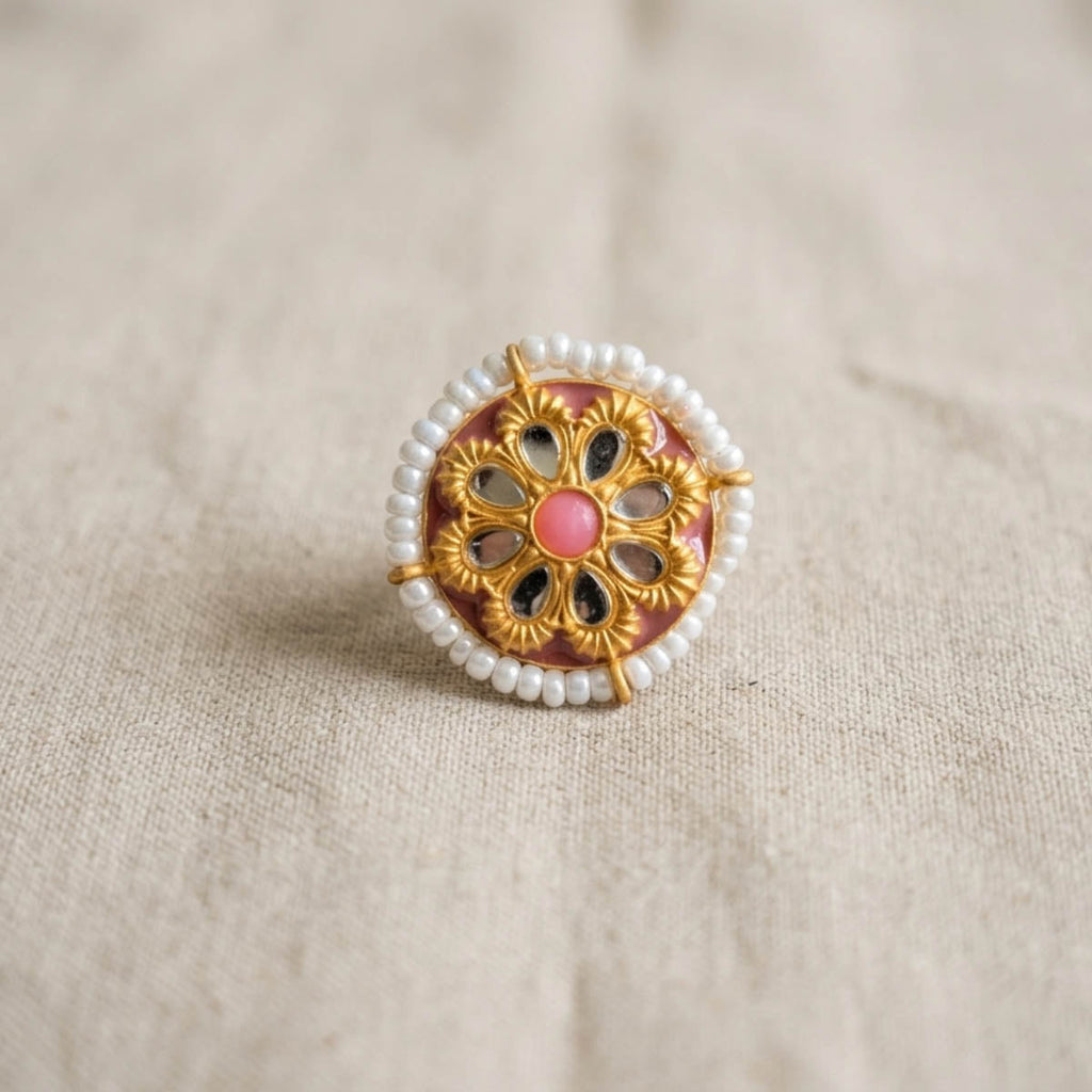 Pink Color Stone Fashion Ring