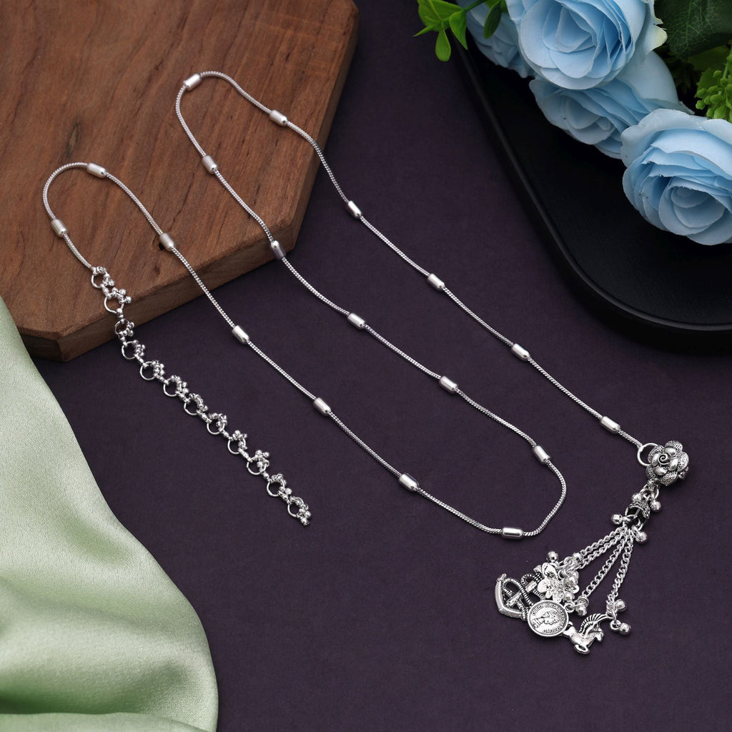 Silver Color Oxidised Kamarband Designed For Traditional Attire And Cultural Functions