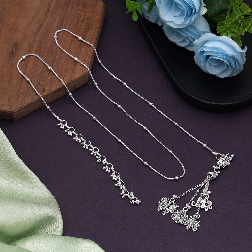 Silver Color Oxidised Kamarband Featuring Antique Finish For Graceful Styling