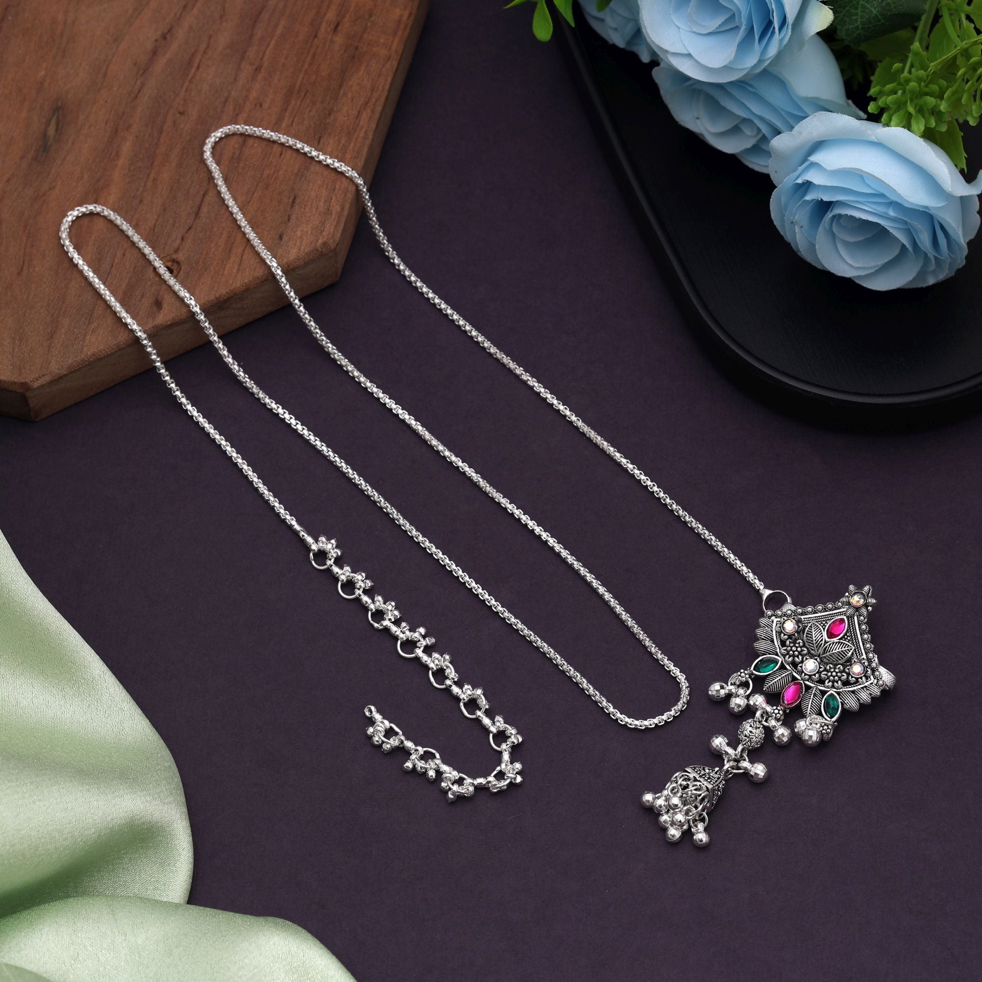 Multi Color Assorted Design Oxidised Kamarband Featuring Vibrant Ethnic Artistry