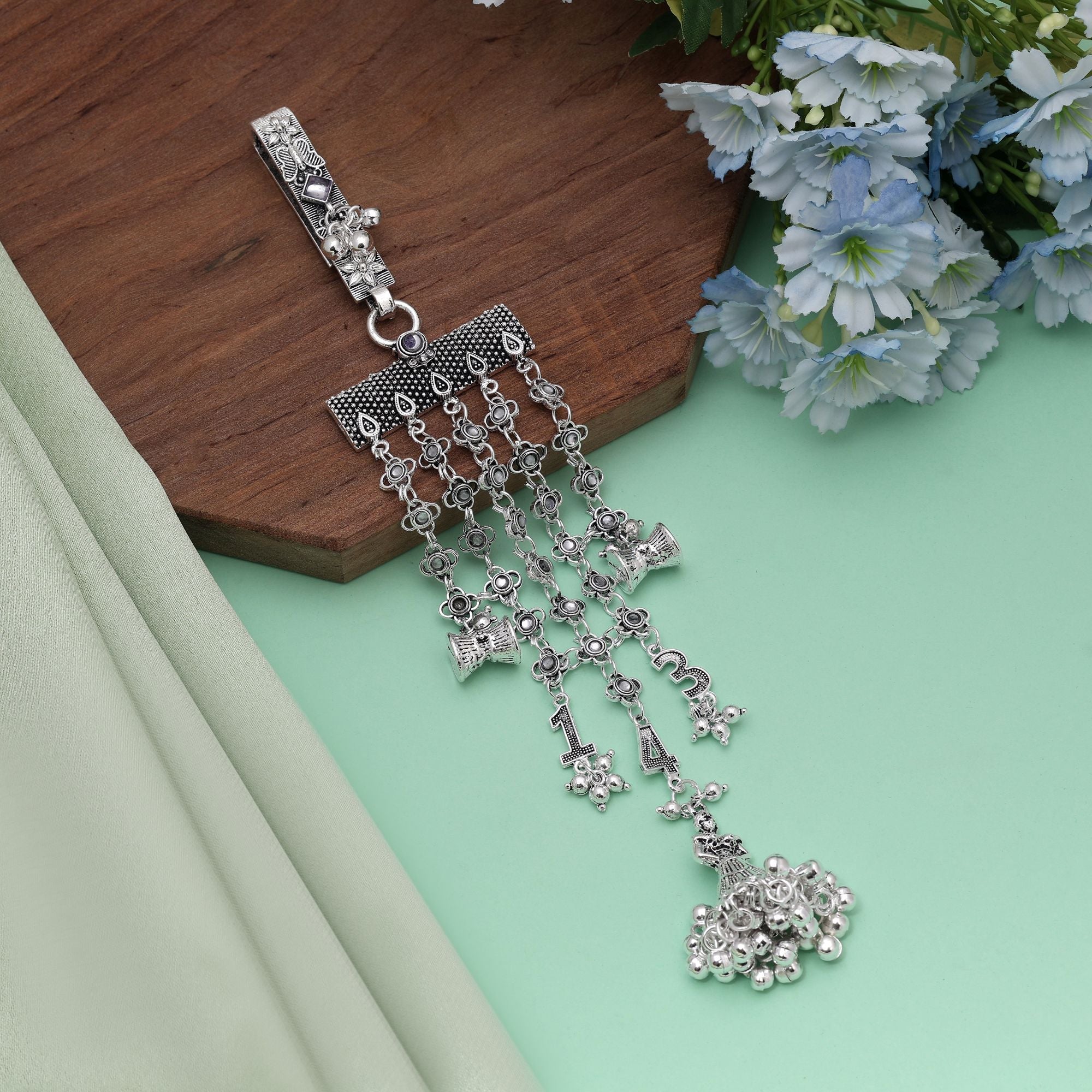 Silver Color Oxidised Kamar Juda Crafted For Cultural Dance And Bridal Wear