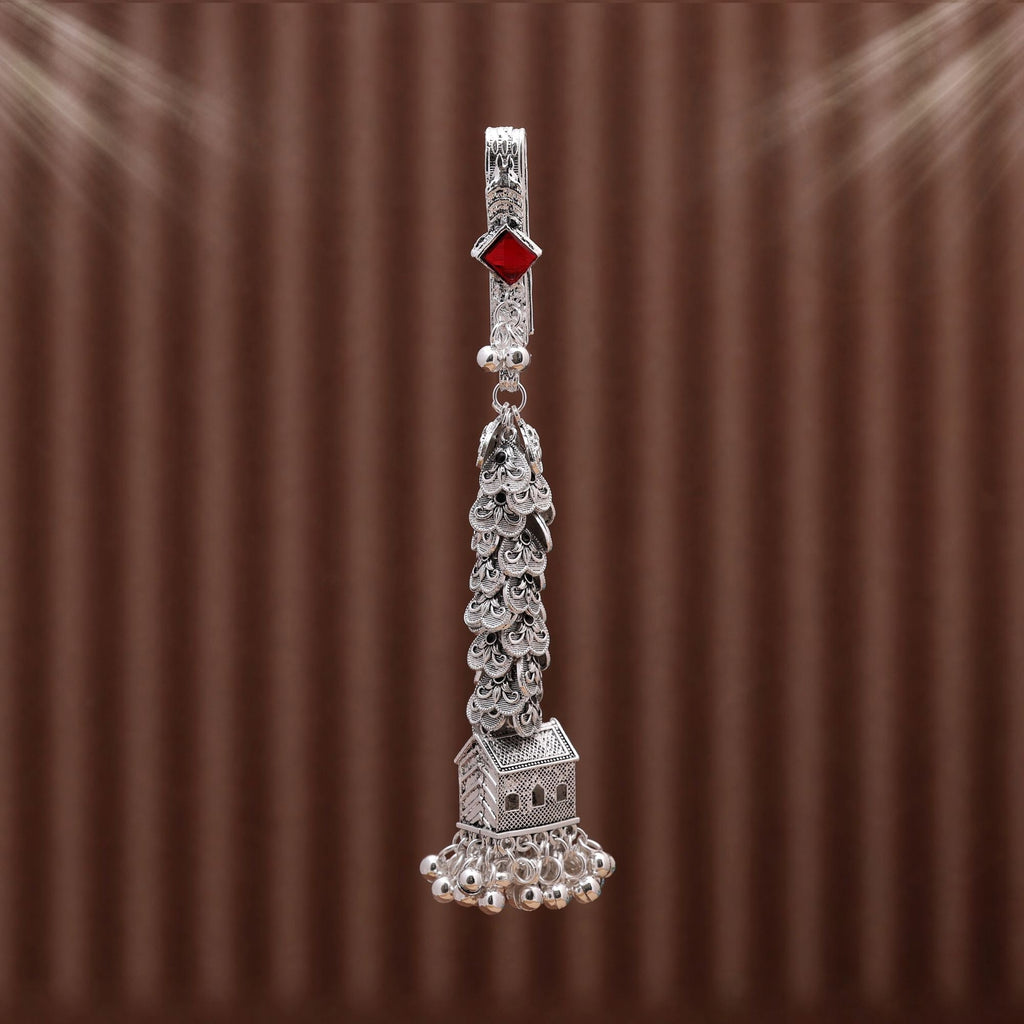 Maroon Color Oxidised Kamar Juda Offering Royal Elegance For Ethnic Hair Adornment