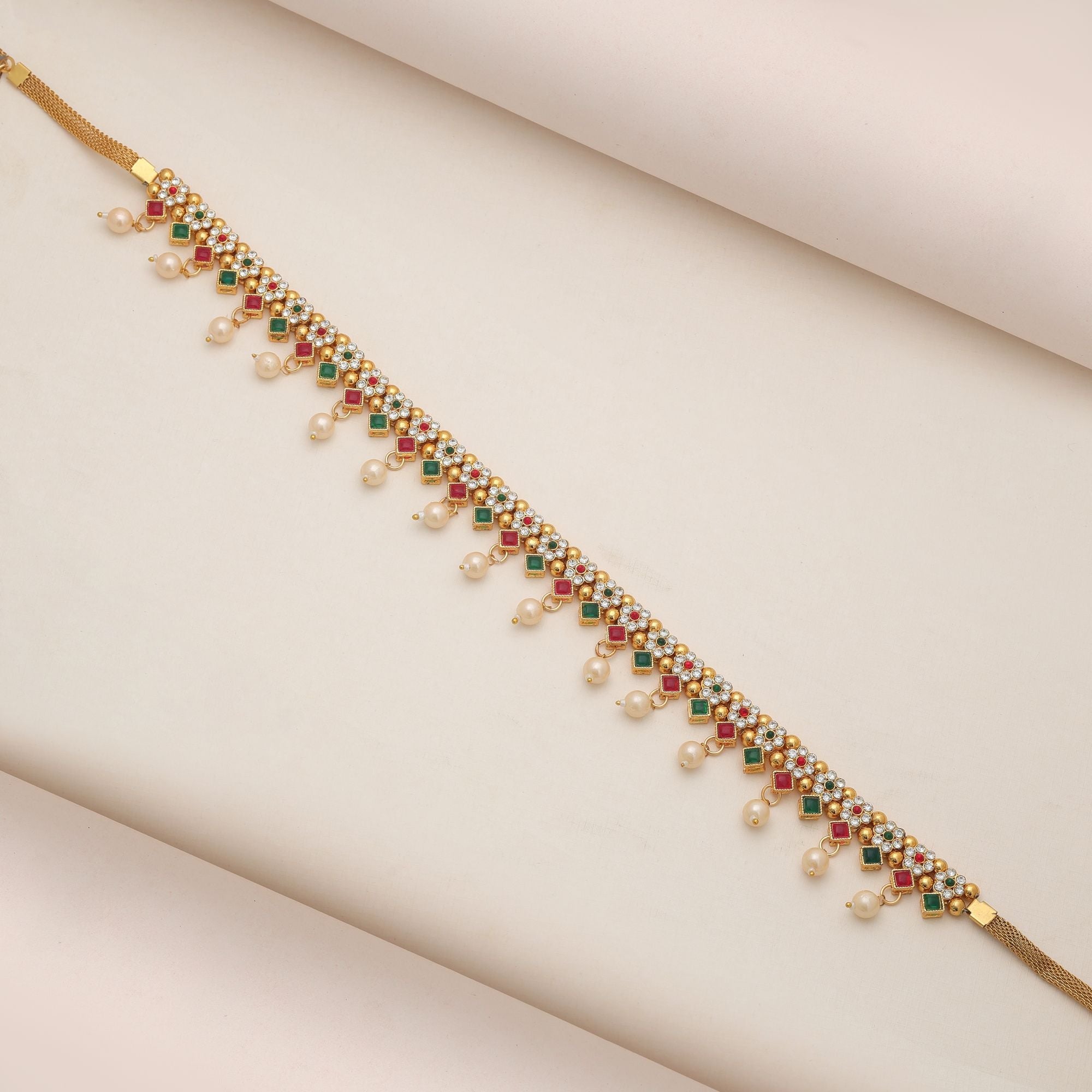 Rani & Green Color Temple Kamarband Traditional Occasion Wear