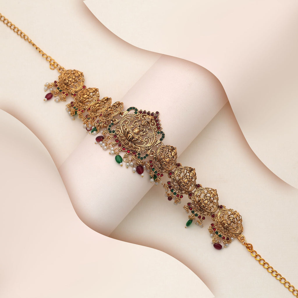 Maroon & Green Color Temple Kamarband Ethnic Jewelry Finish