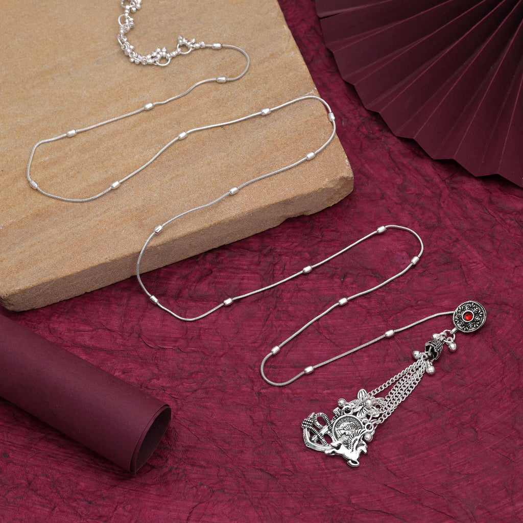 Red Color Festive Oxidised Kamarband For Women