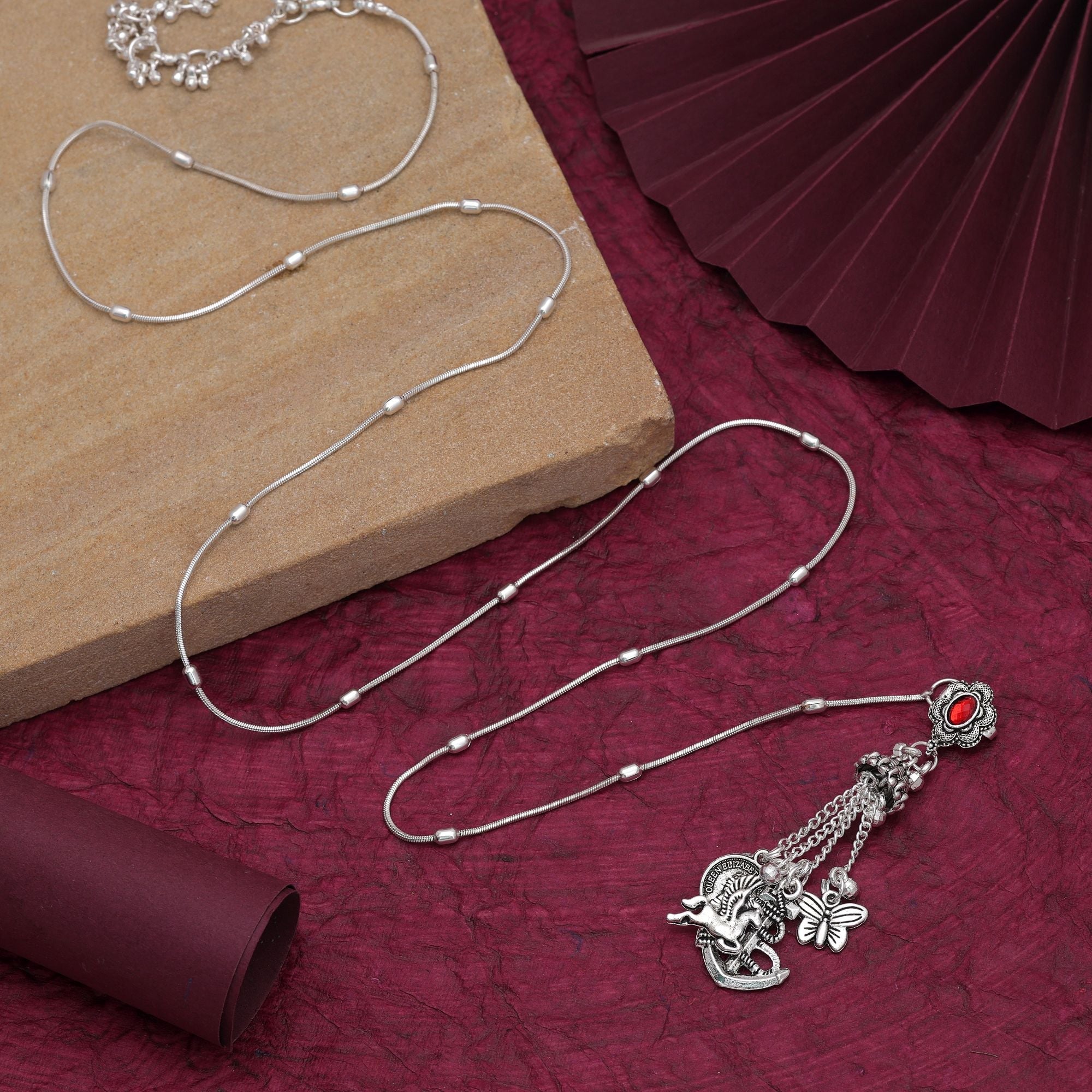 Red Color Ethnic Oxidised Kamarband For Women