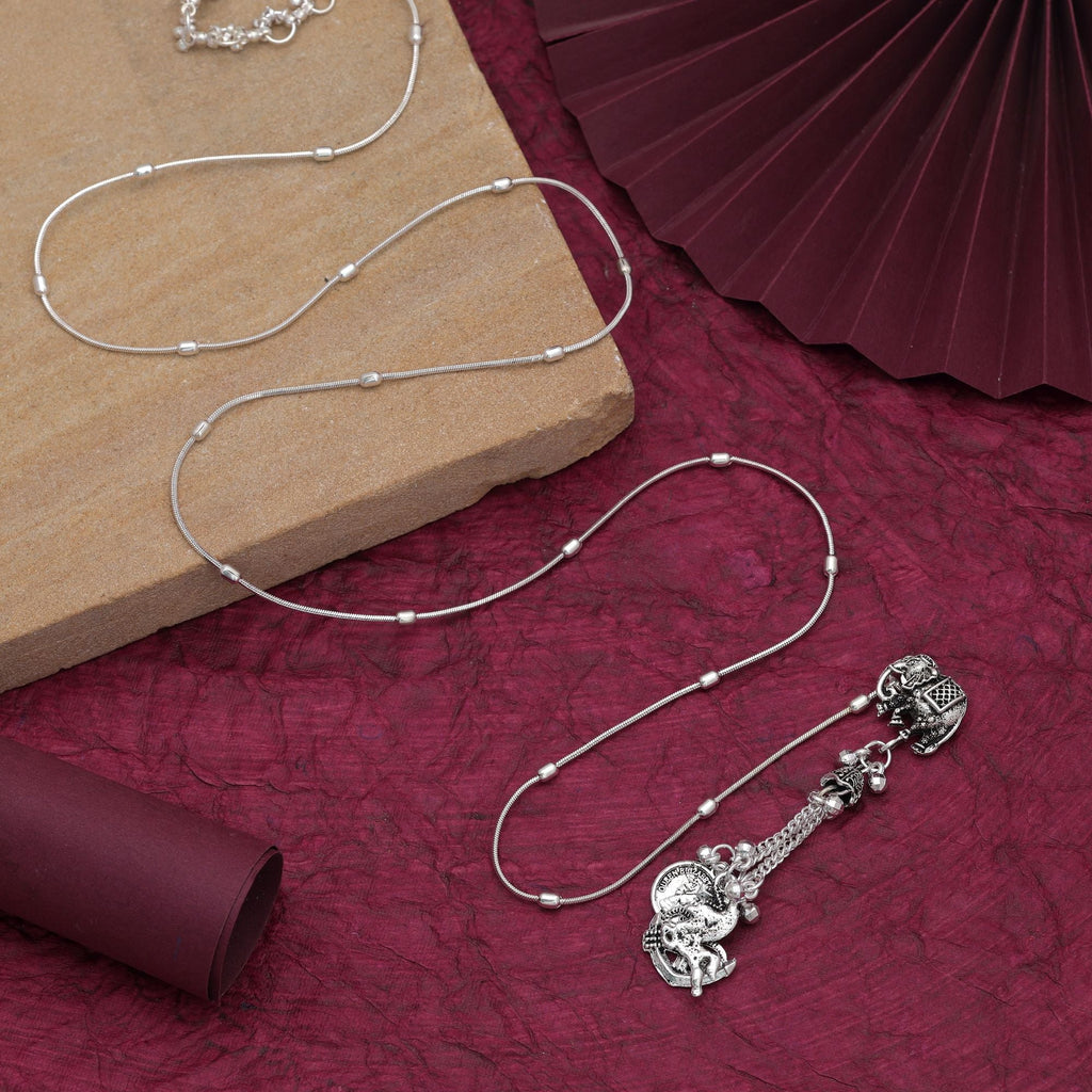 Silver Color Traditional Oxidised Kamarband For Women