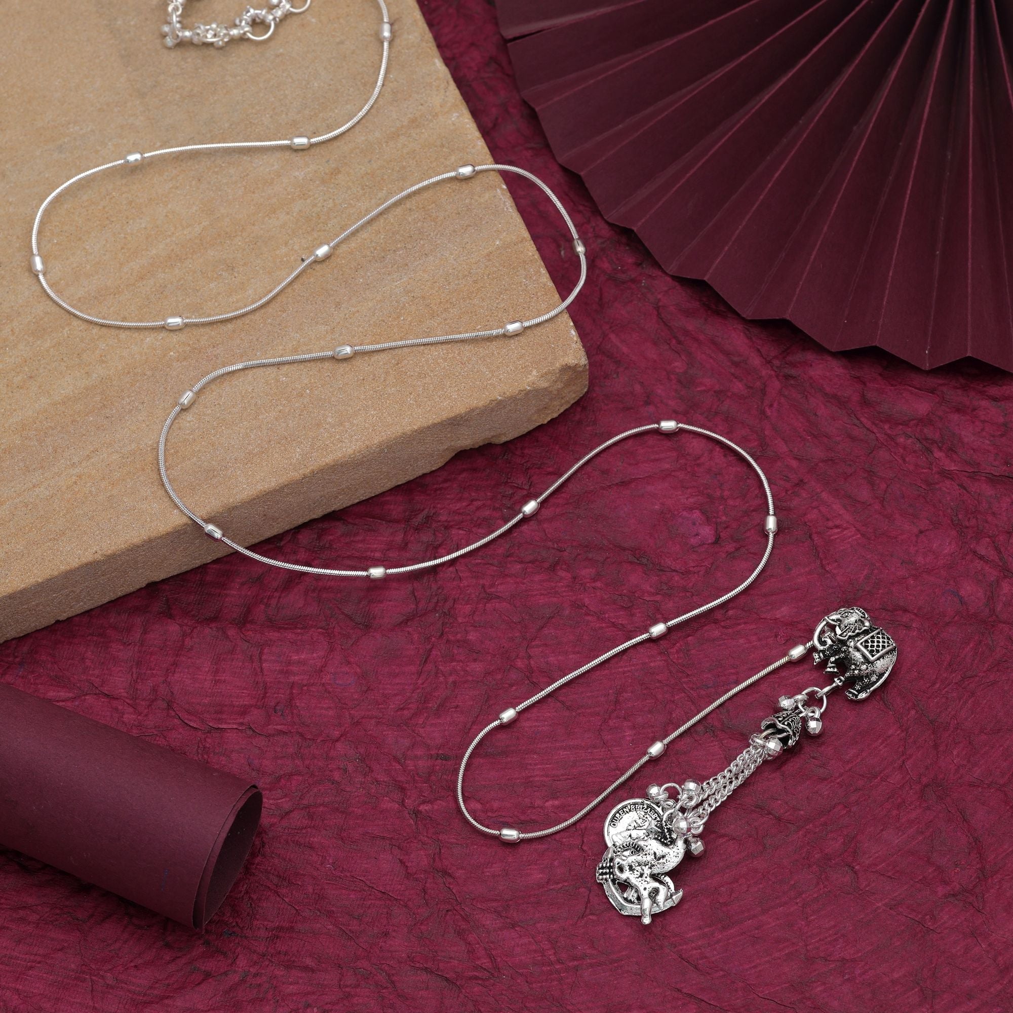 Silver Color Traditional Oxidised Kamarband For Women