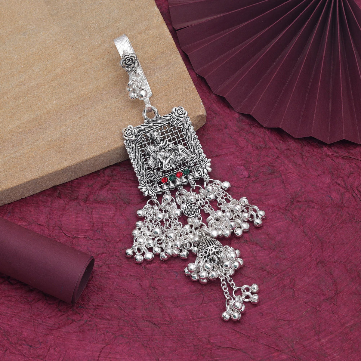 Red & Green Color Traditional Oxidised Kamar Juda