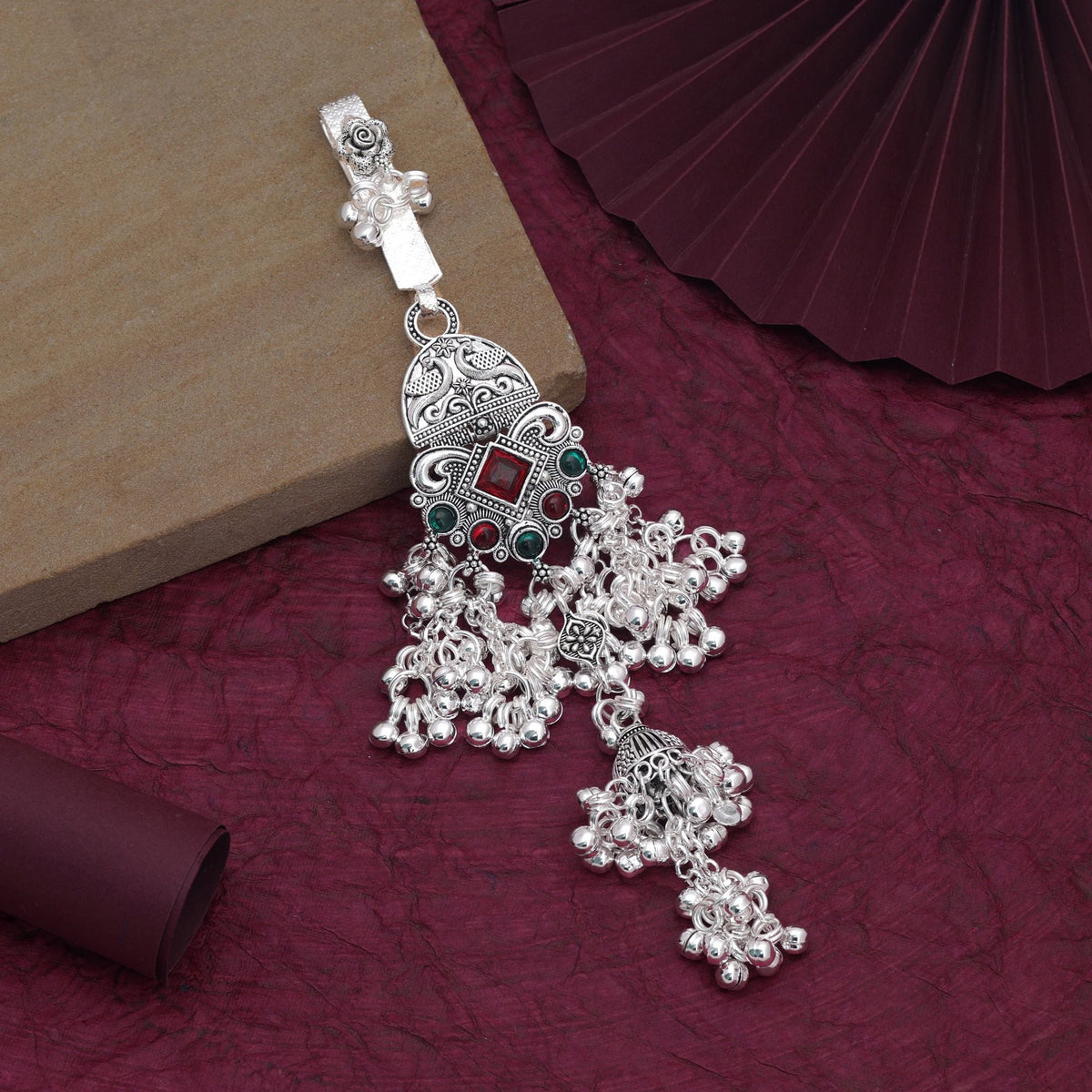 Red & Green Color Graceful Oxidised Kamar Juda