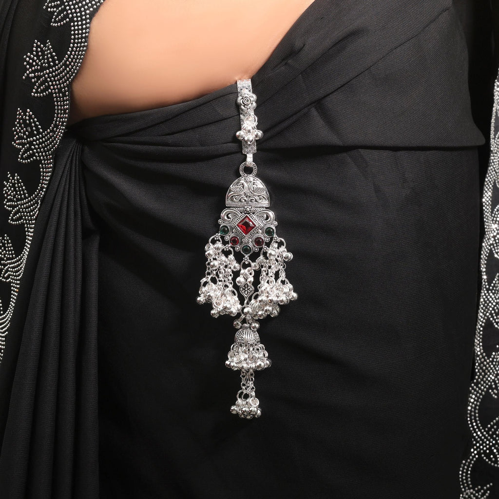 Red & Green Color Graceful Oxidised Kamar Juda