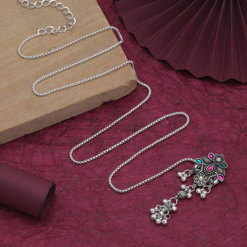 Pink & Green Color Ethnic Oxidised Kamarband