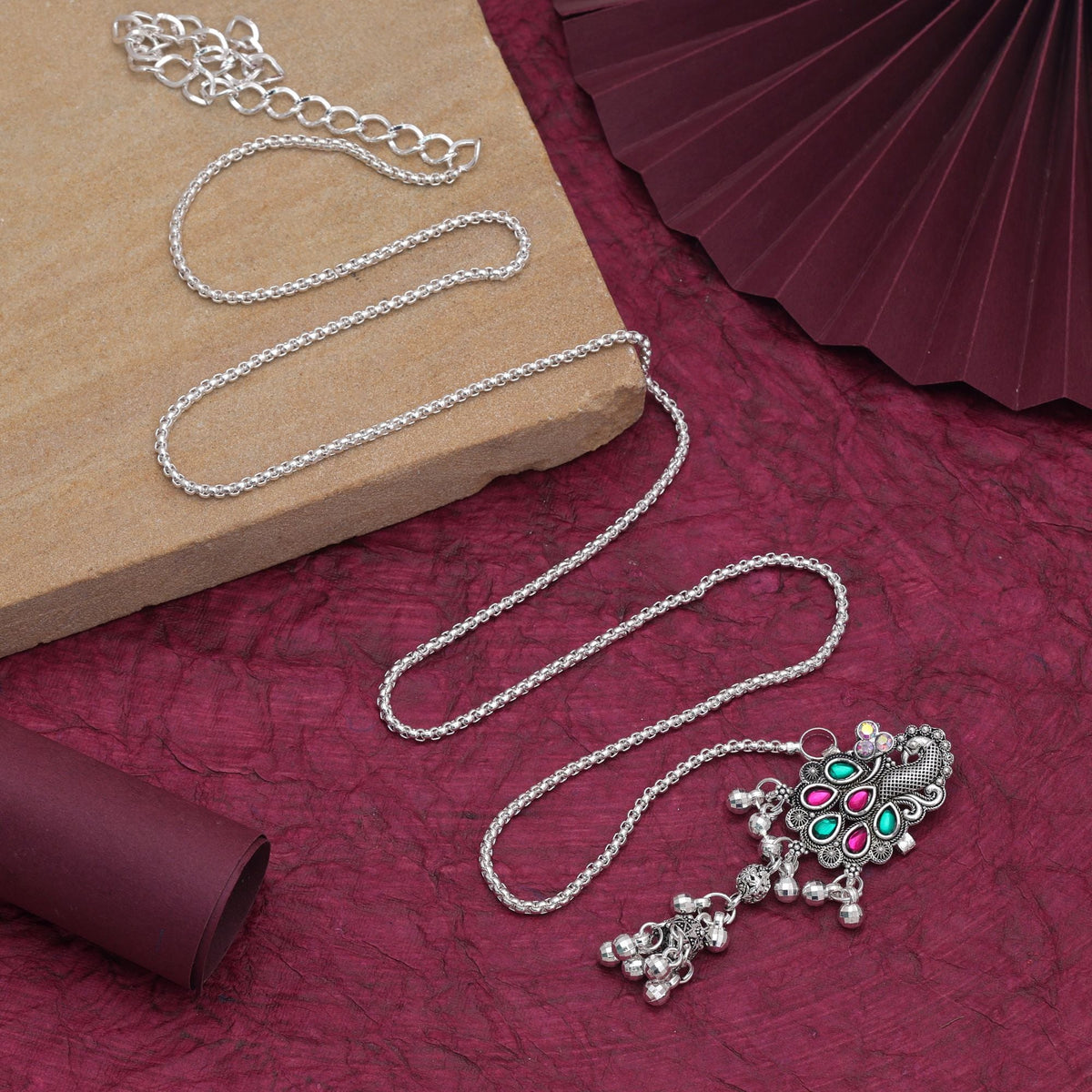 Pink & Green Color Traditional Oxidised Kamarband