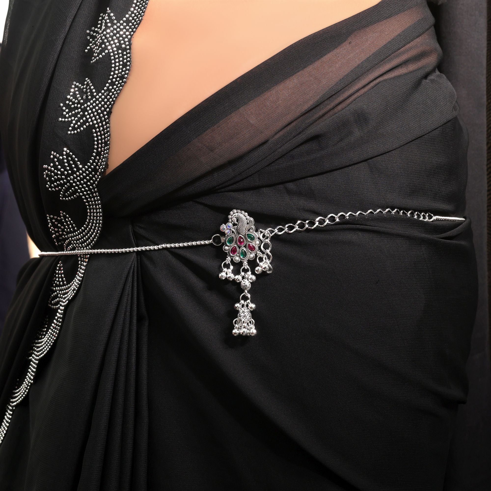 Pink & Green Color Traditional Oxidised Kamarband