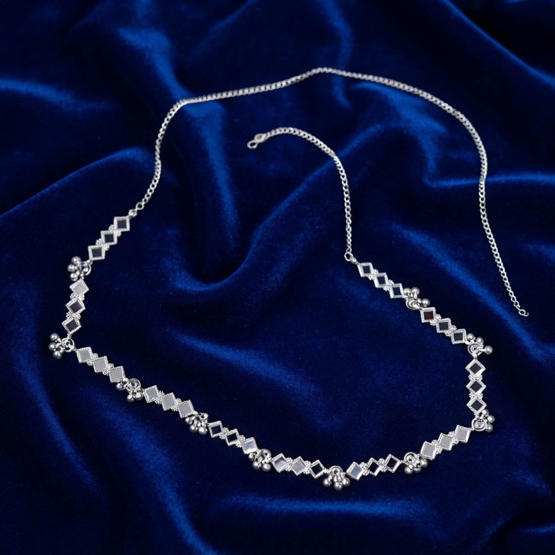Stunning Silver Color Mirror Work Oxidised Kamarband Ethnic Body Jewelry