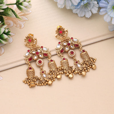 Rani Color Party Matte Gold Earrings