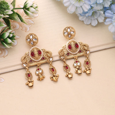 Rani Color Wedding Matte Gold Earrings