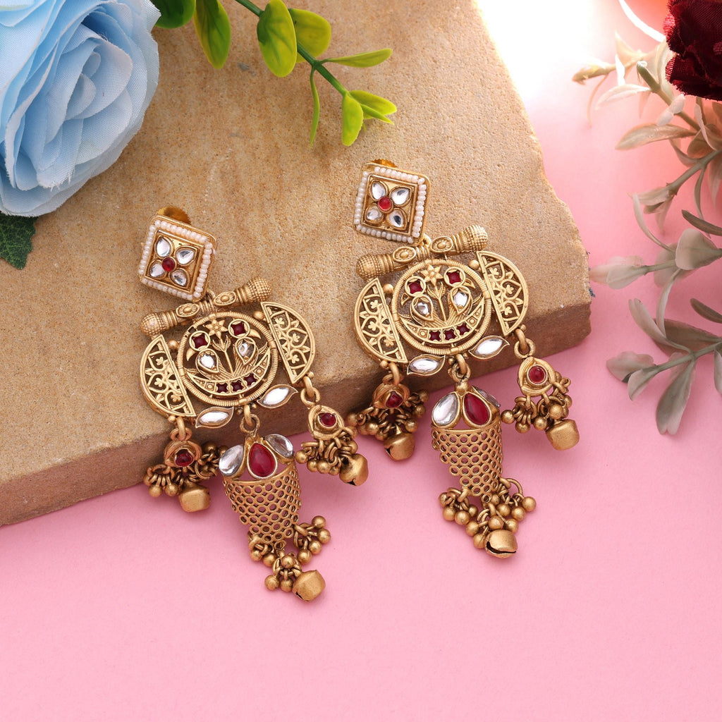 Rani Color Royal Matte Gold Earrings