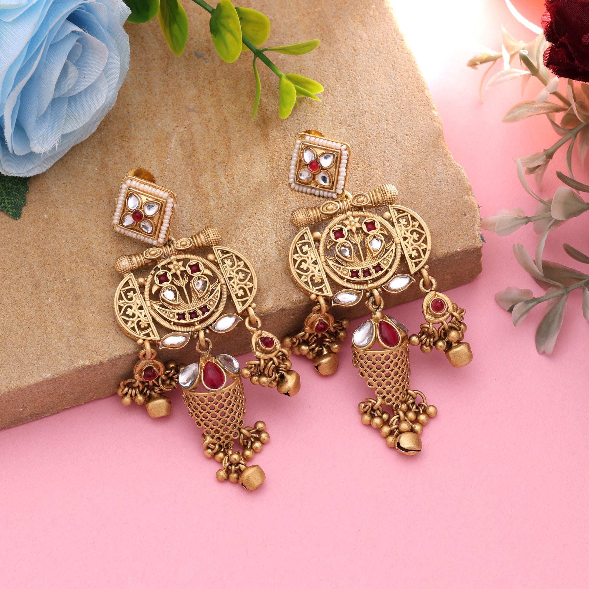 Rani Color Royal Matte Gold Earrings