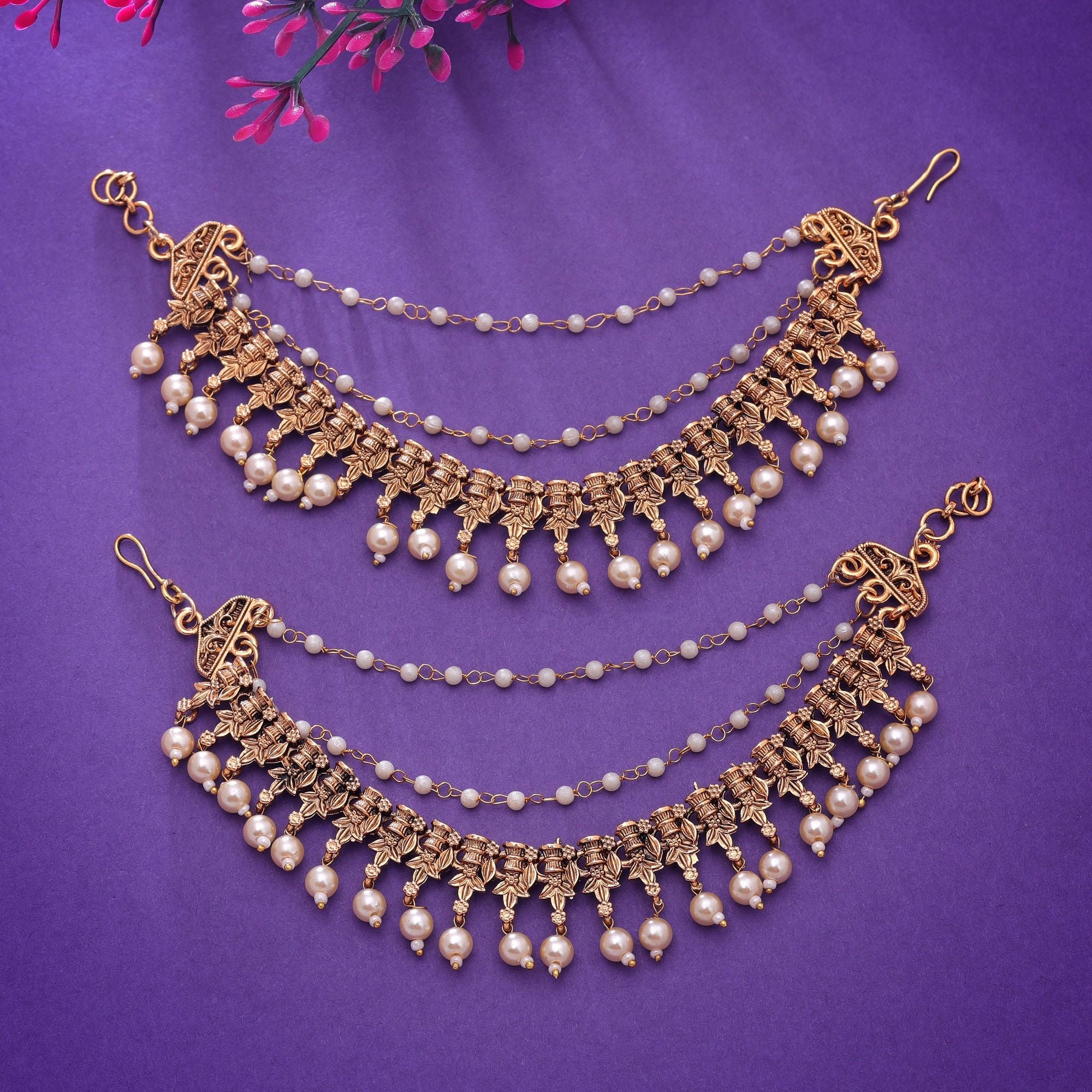 Gold Color Matte Gold Earrings Chain