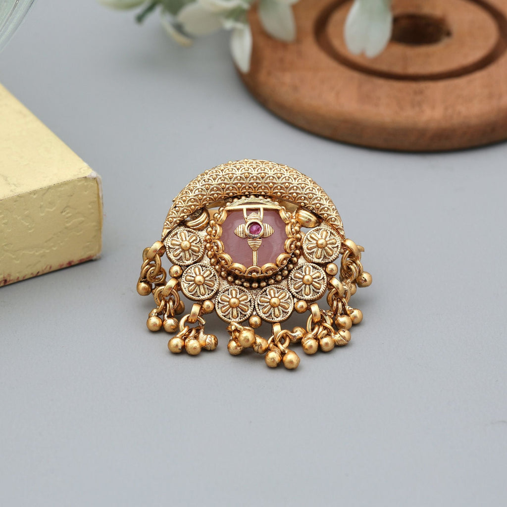 Pink Matte Gold Rings Daily Wear