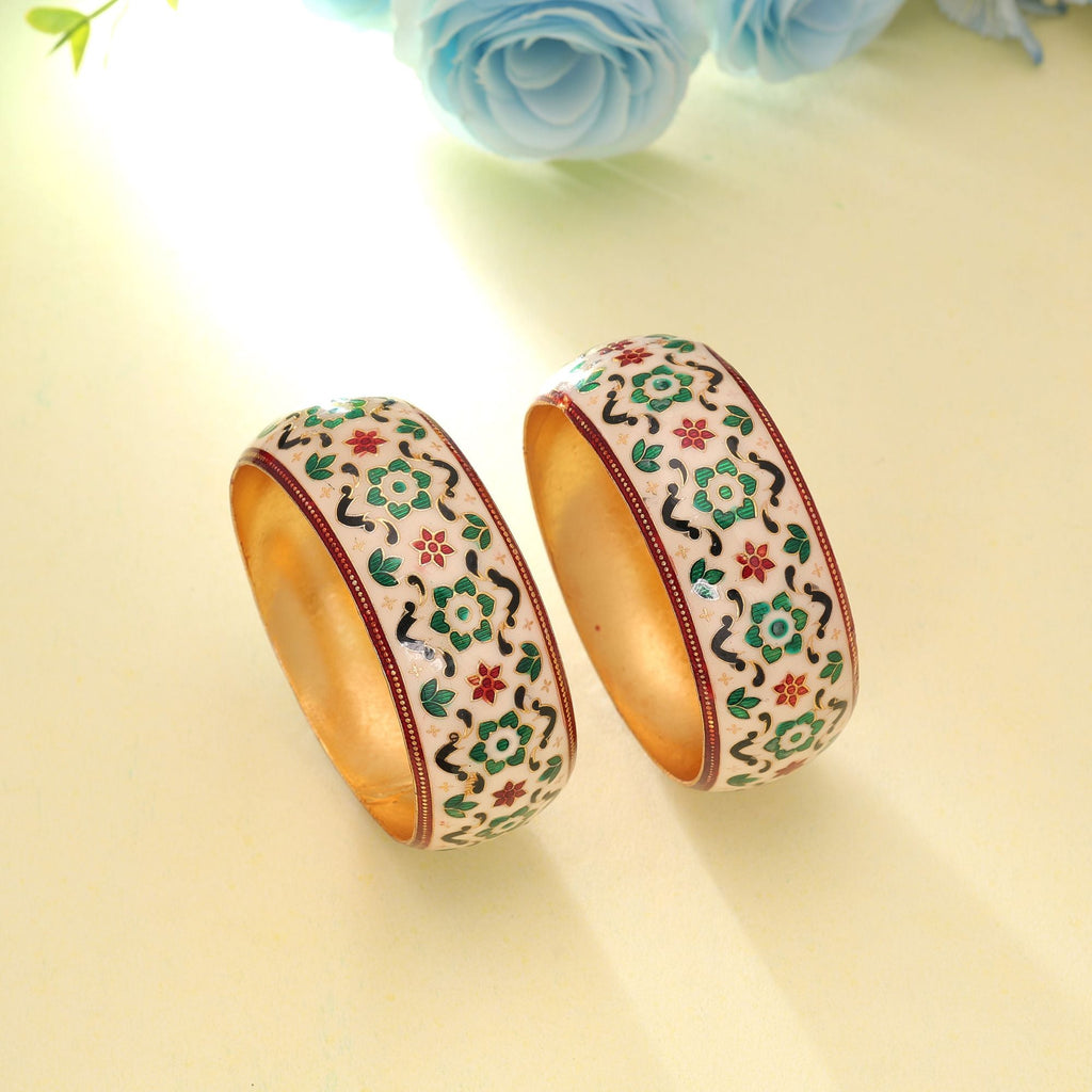 Multi Color Hand Painted Meenakari Bangle Pair