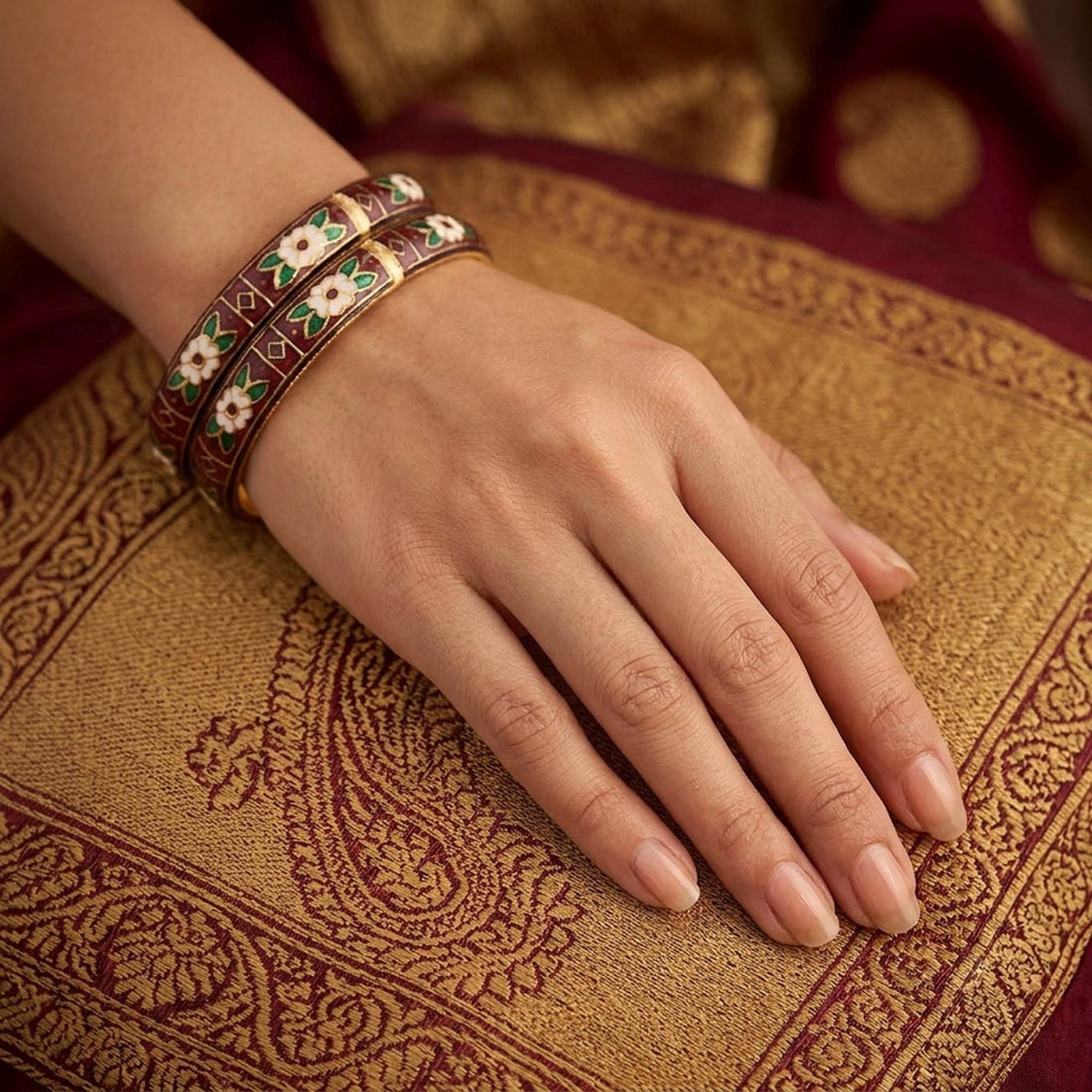 Multi Color Hand Painted Artistic Design Meenakari Bangles