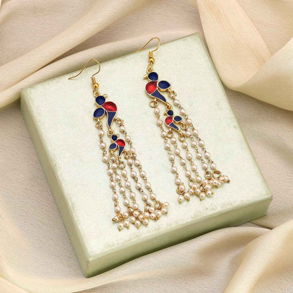 Royal Blue Meenakari Heritage Earrings