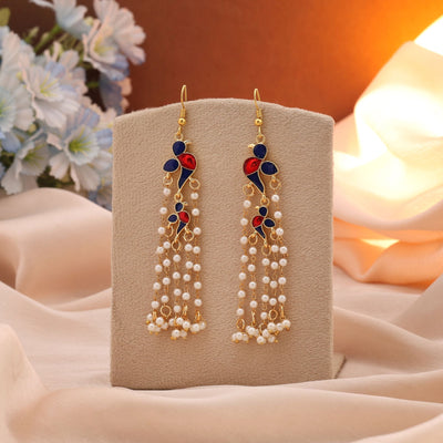 Royal Blue Meenakari Heritage Earrings