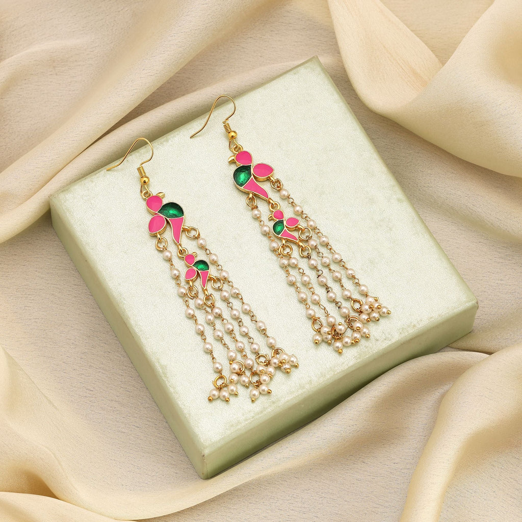 Pink Vibrant Meenakari Earrings