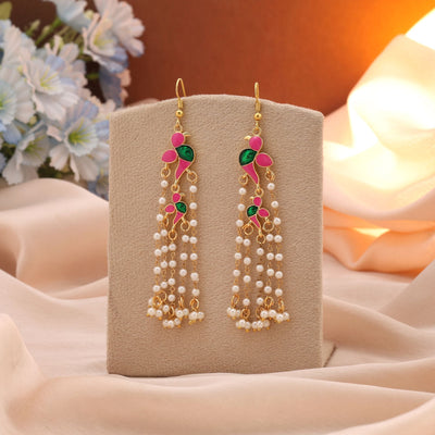 Pink Vibrant Meenakari Earrings