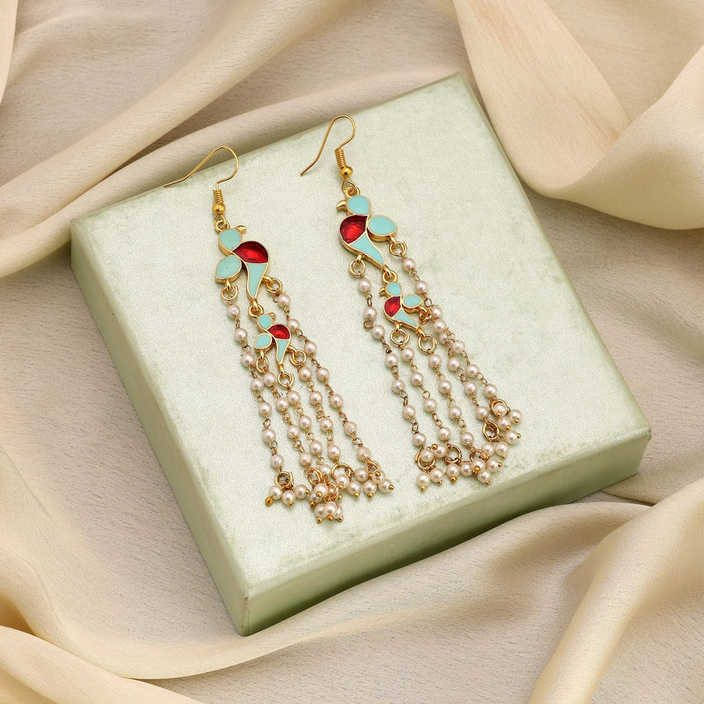 Sky Blue Festive Meenakari Earrings