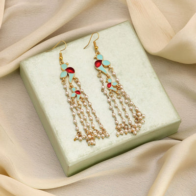 Sky Blue Festive Meenakari Earrings