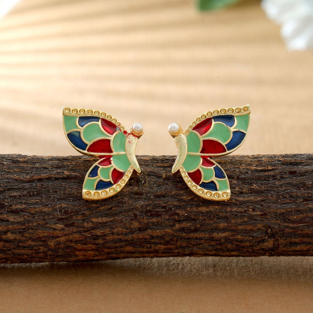 Multi Color Meenakari Earrings Ethnic Party Wear