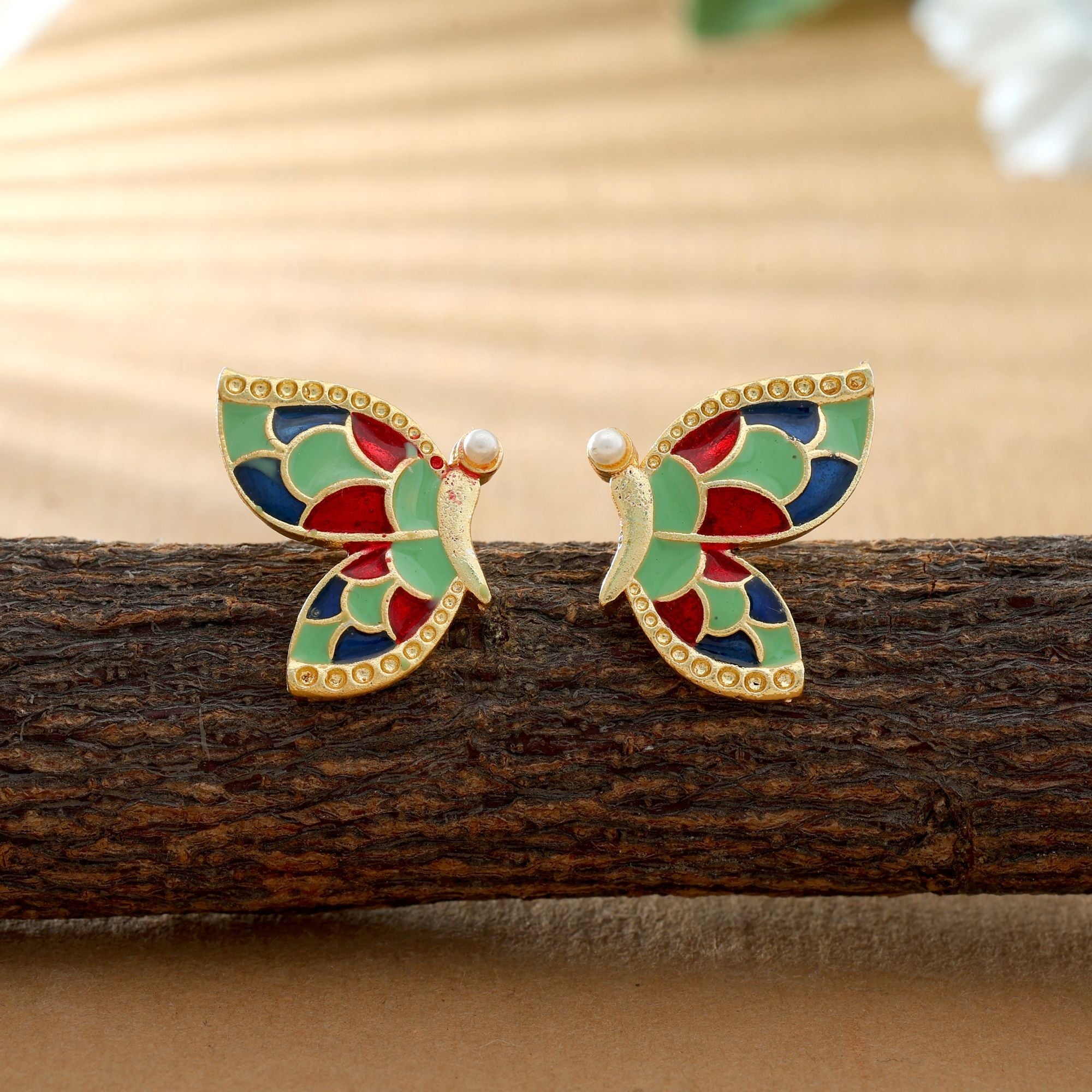 Multi Color Meenakari Earrings Ethnic Party Wear