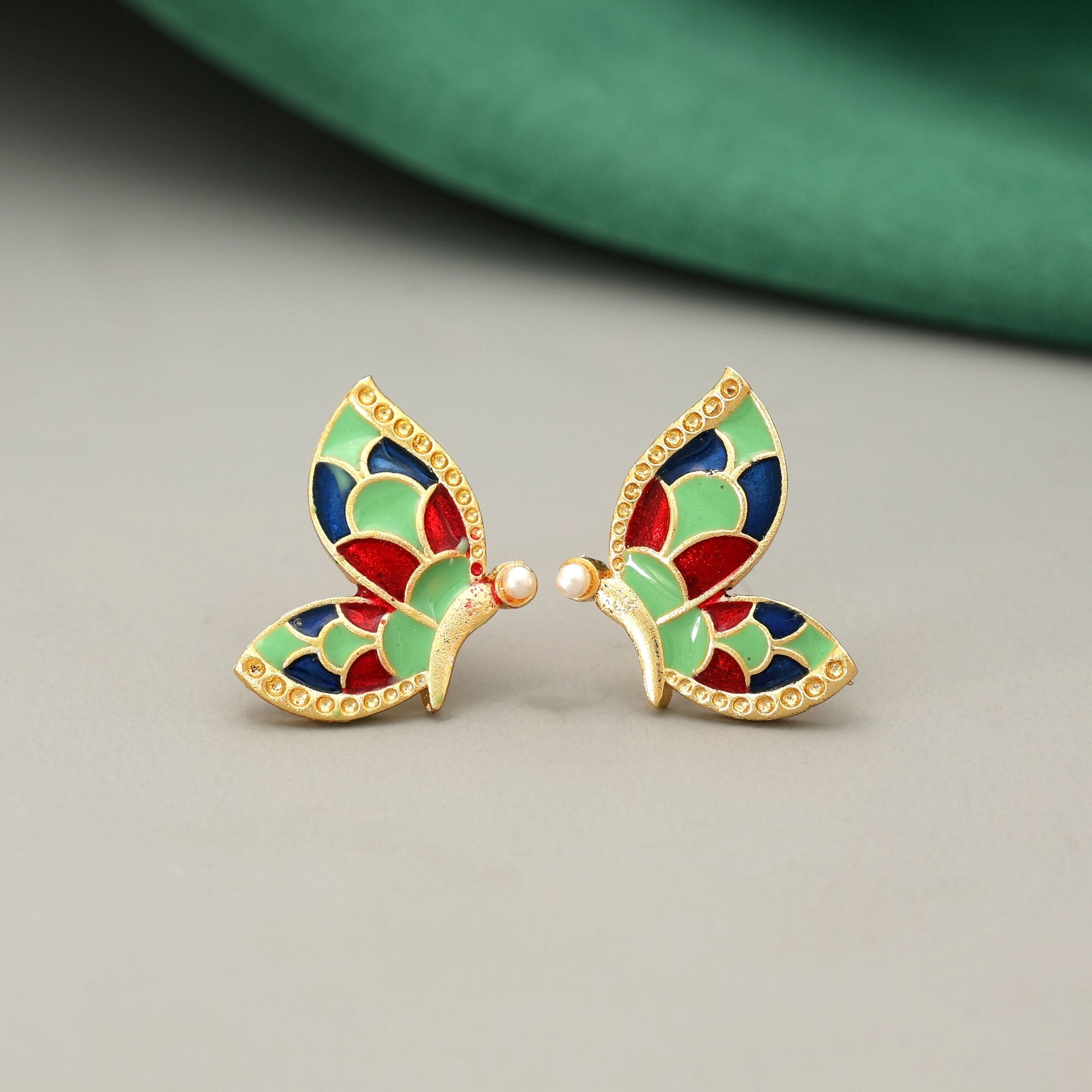 Multi Color Meenakari Earrings Ethnic Party Wear