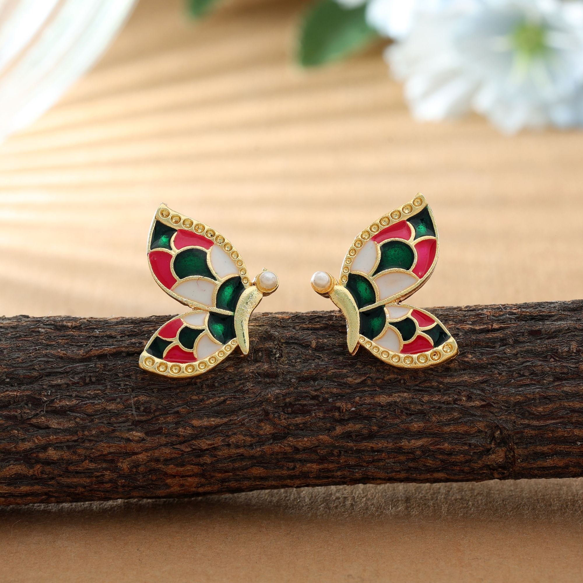 Multi Color Meenakari Earrings Festive Designer Style