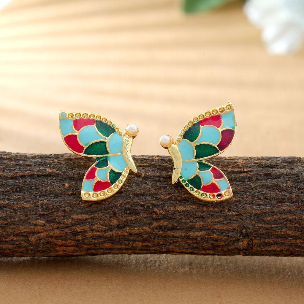 Multi Color Meenakari Earrings Traditional Wedding Wear