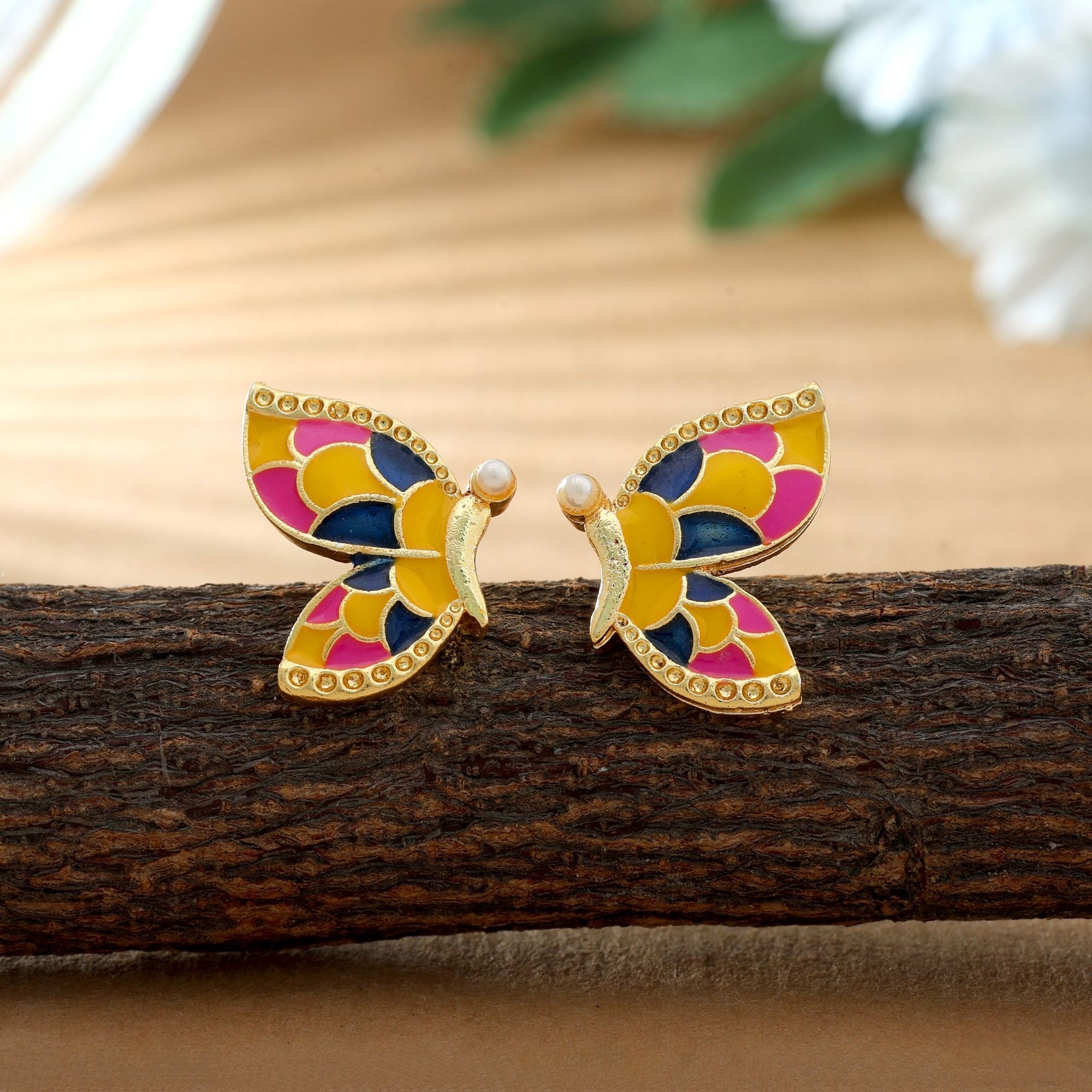 Multi Color Meenakari Earrings Festive Traditional Style