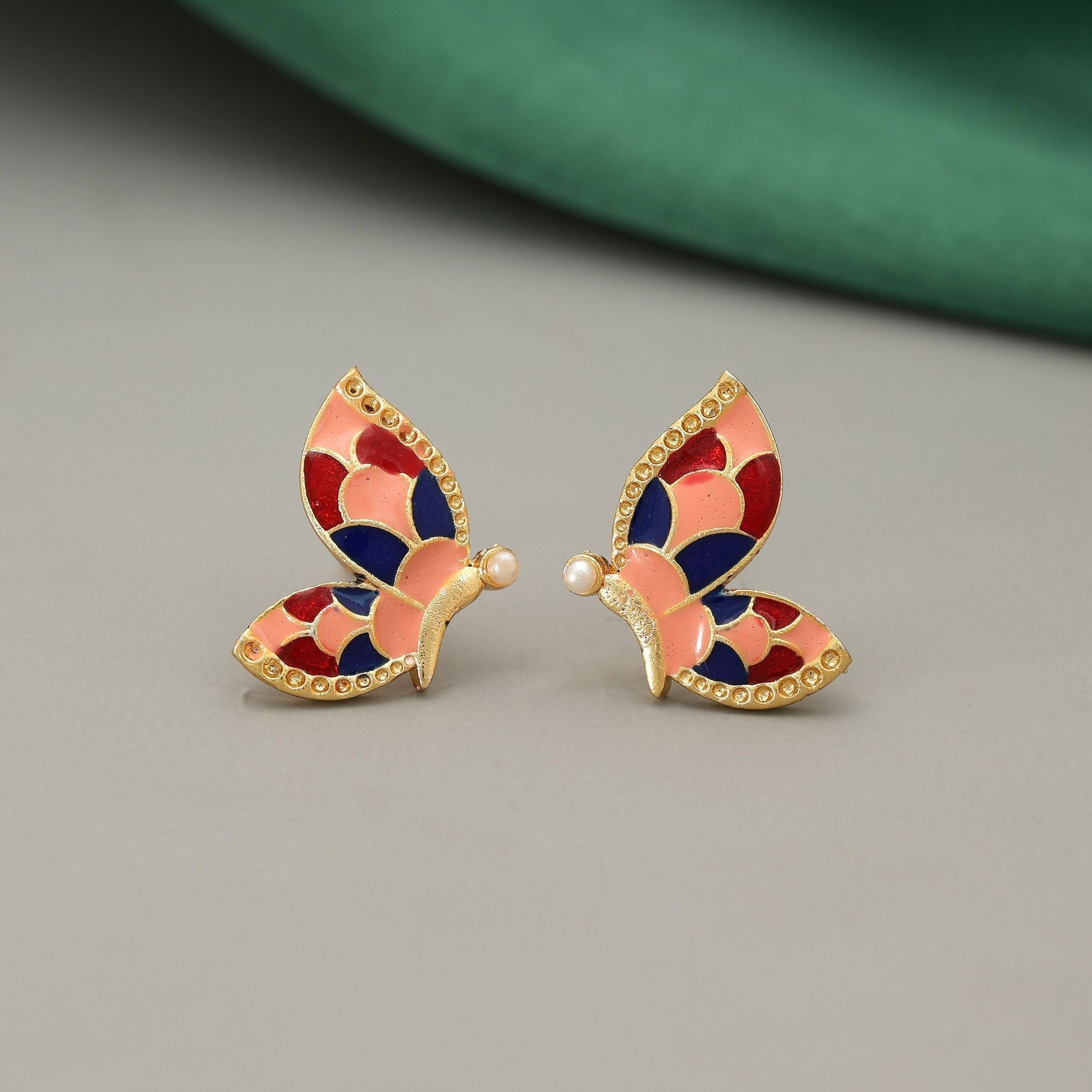 Multi Color Meenakari Earrings Classic Party Wear