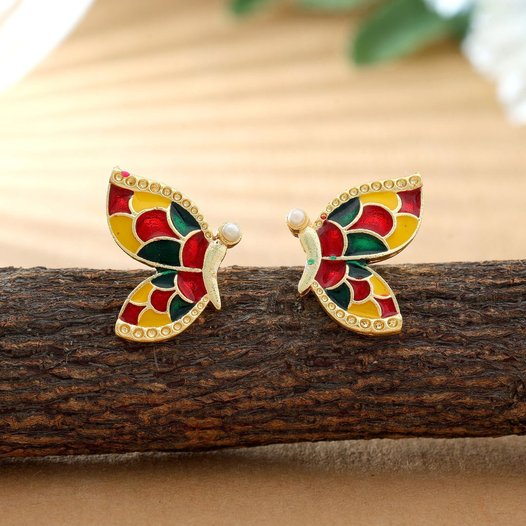Multi Color Meenakari Earrings Elegant Statement Style