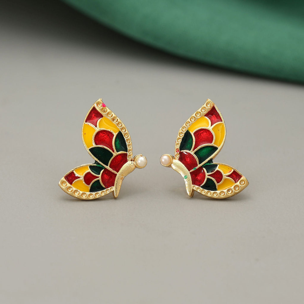 Multi Color Meenakari Earrings Elegant Statement Style