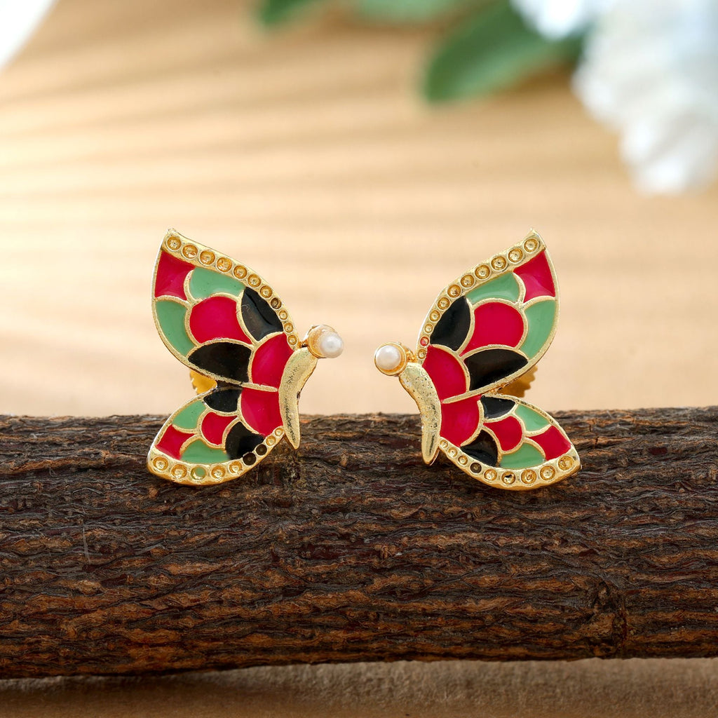 Multi Color Meenakari Earrings Stylish Festive Wear