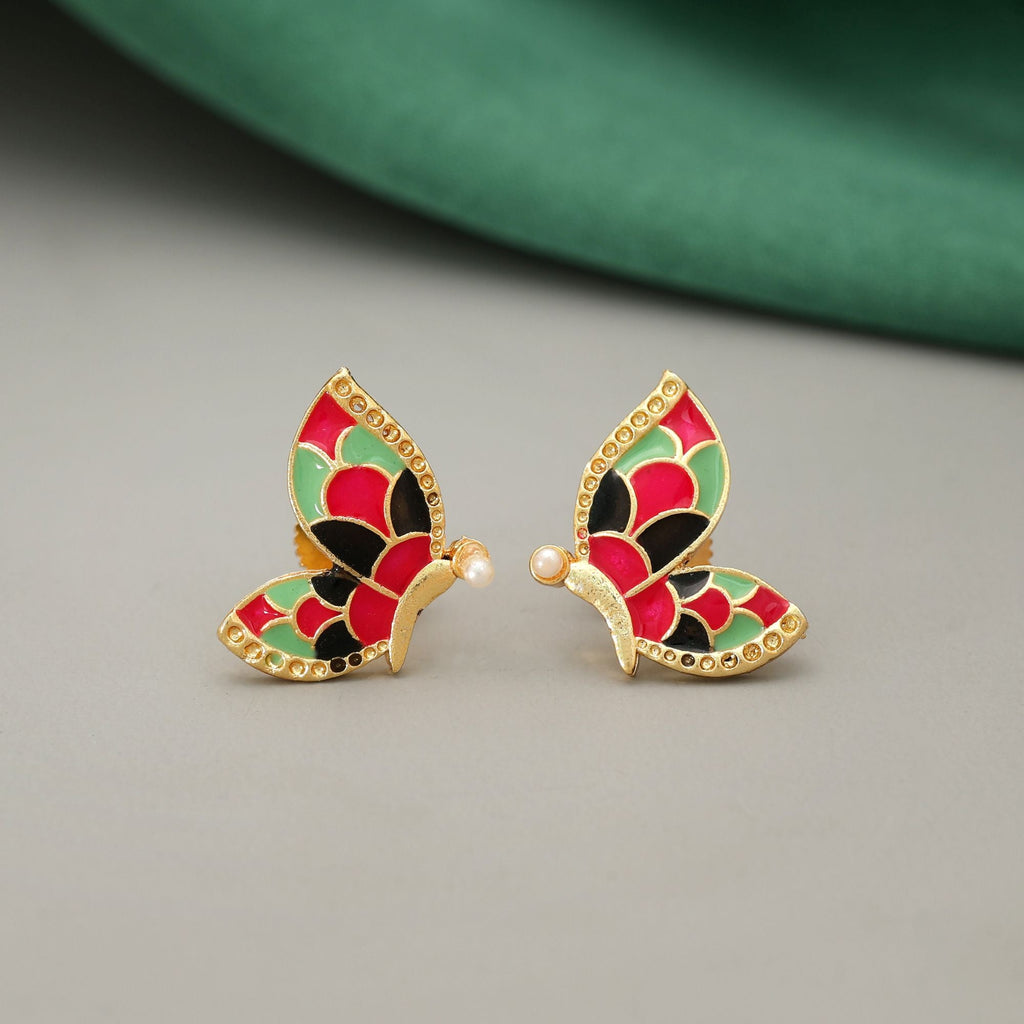 Multi Color Meenakari Earrings Stylish Festive Wear