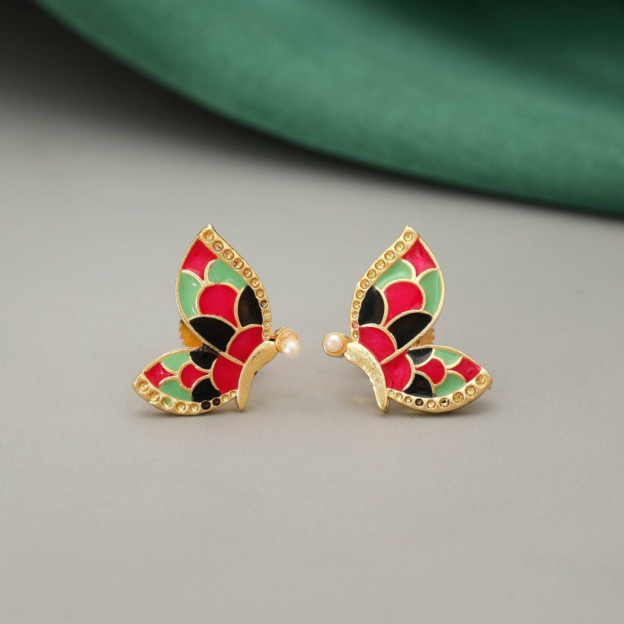 Multi Color Meenakari Earrings Stylish Festive Wear