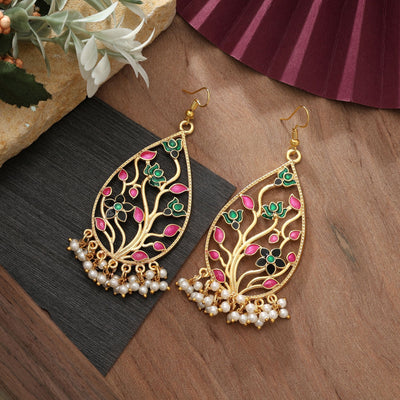 Multi Color Meenakari Earrings Designer Wedding Wear